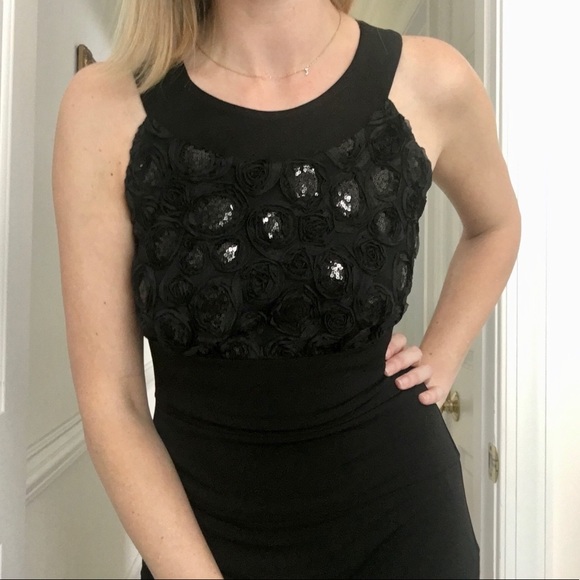 Sequined Roses Form Fitting LBD - Enfocus Studio - Picture 15 of 16